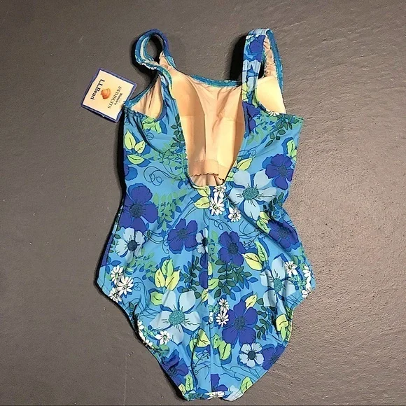 L.L. Bean One-Piece Bathing Suit Size 14 NWT’s Floral Print - Picture 5 of 6